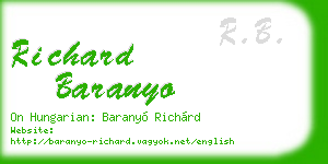 richard baranyo business card