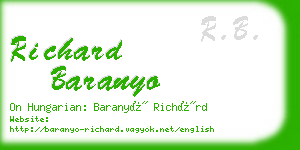 richard baranyo business card